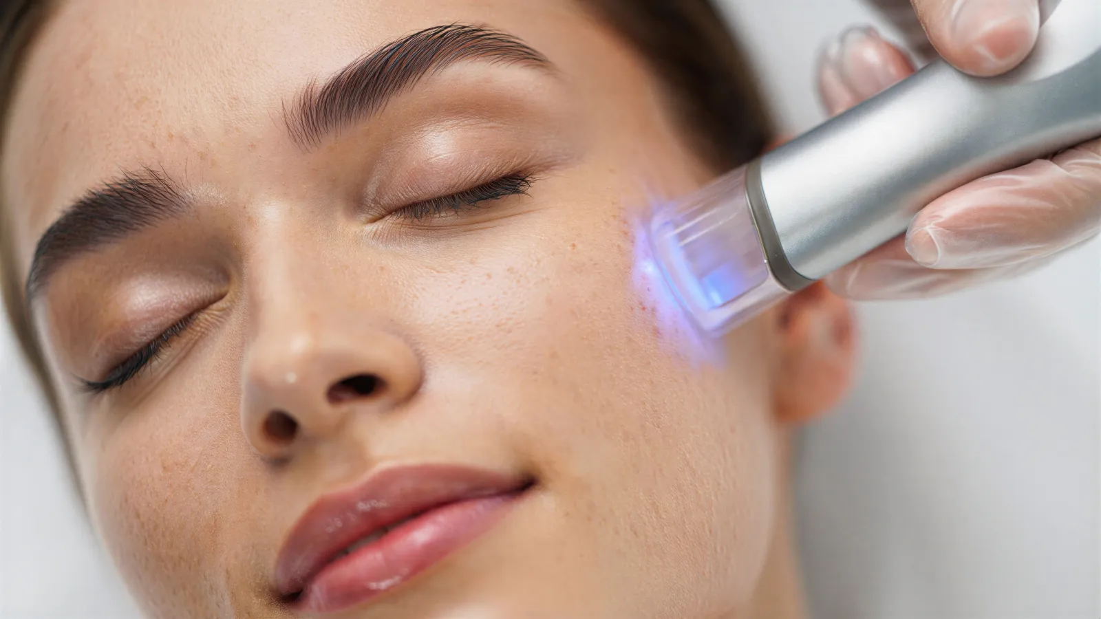 Symbolbild: Couperose lasern in Rostock: Patientin bei der Gefäßlaser-Behandlung im Gesicht beim Facharzt Dr. Dr. Ole Jung